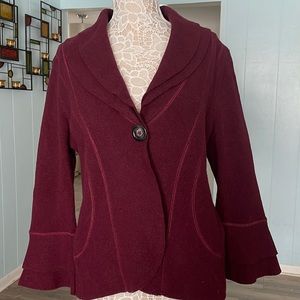 St. Ambecco Made in Italy burgundy wool cardigan blazer